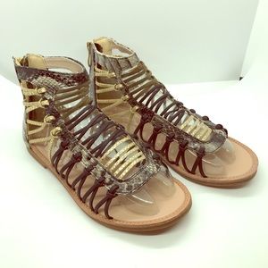 BNIB gladiator sandals size 7 mixed leather